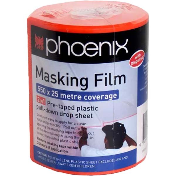 Phoenix Masking Film With Dispenser 550mm x 25m