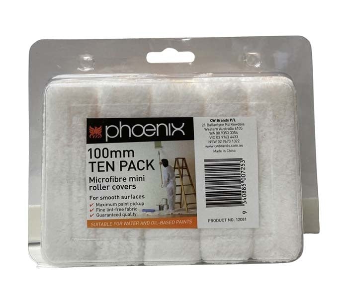 Phoenix Micro Fibre Roller Cover 100mm - 10/Pack - AIMS Industrial Supplies