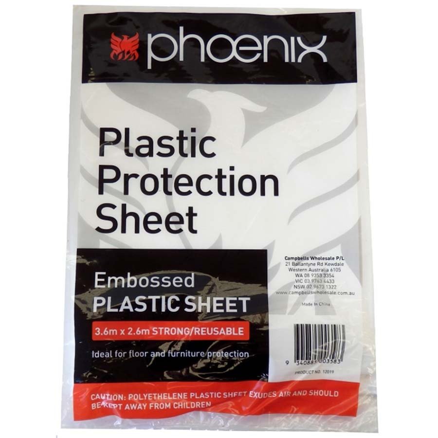 Phoenix Plastic Drop Sheet 2.6 x 3.6m - AIMS Industrial Supplies