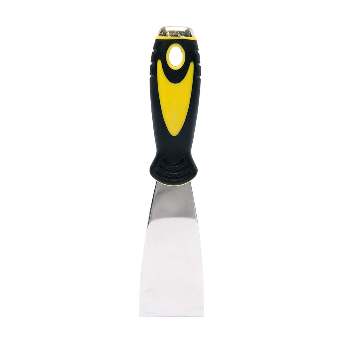 Stripping knife with a black and yellow soft-grip handle and a medium-width metal blade