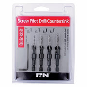 P&N 105SDC000 Quickbit Pilot Drill & Countersink Set 5 piece - 1/4" Shank - HSS1
