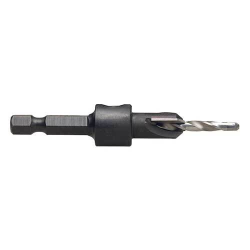 P&N 107DC0008 Quickbit 8G 1/8" Pilot Drill Bit & Countersink 1/4" Shank - TCT - AIMS Industrial Supplies