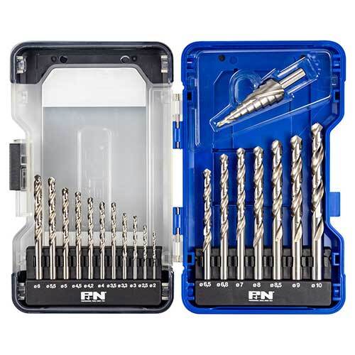 P&N 149060015 Workshop Bright Drill Set plus Step Drill 19 Pcs - AIMS Industrial Supplies