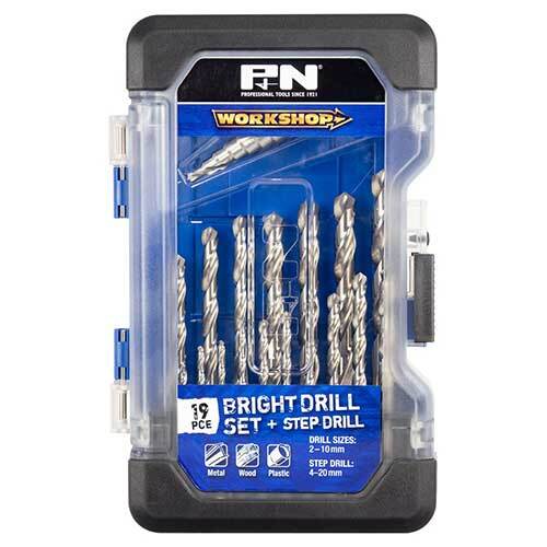 P&N 149060015 Workshop Bright Drill Set plus Step Drill 19 Pcs - AIMS Industrial Supplies