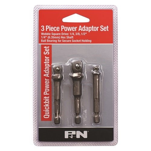 P&N 150PASET3 Quickbit Socket Extension Set - 1/4" Shank 15° Adjustable CRV - AIMS Industrial Supplies