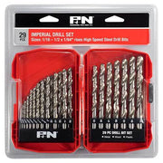 P&N 166044638 29pc Imperial Jobber Drill Set HSS 1/16 - 1/2 x 1/64" - AIMS Industrial Supplies