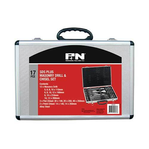 P&N 166044643 SDS Masonry Drill Set & Chisel Set 17 pcs Tungsten Carbide TCT - AIMS Industrial Supplies