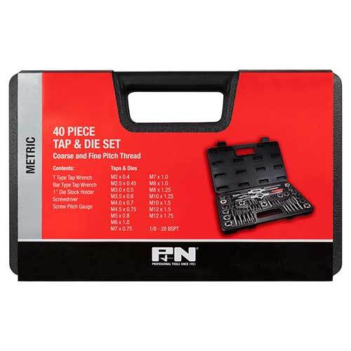 P&N 166044650 Metric Tap and Die Set 40 piece - Carbon Steel - AIMS Industrial Supplies