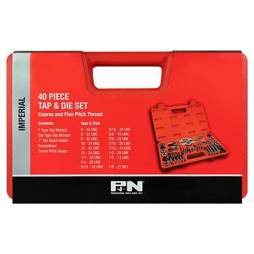 P&N 166044651 UNC/UNF Tap and Die Set 40 piece - Carbon Steel - AIMS Industrial Supplies