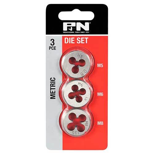 P&N 166044654 3 Piece Metric Button Die Set - 1" OD - Carbon Steel - AIMS Industrial Supplies