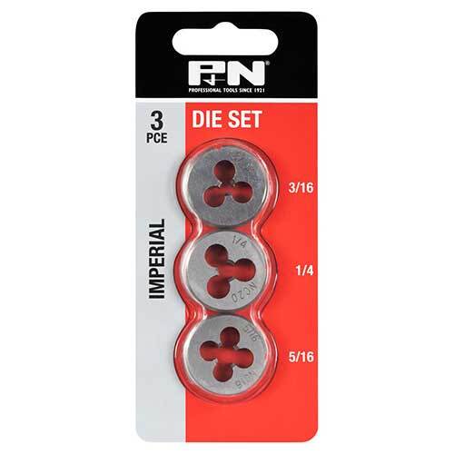 P&N 166044655 3 Piece Imperial UNC Button Die Set - 1" OD - Carbon Steel - AIMS Industrial Supplies