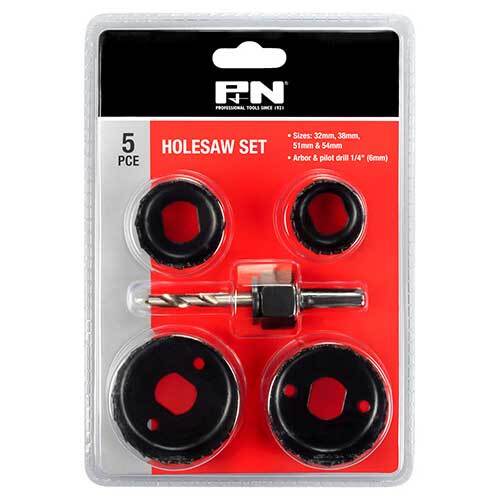 P&N 166044659 Holesaw Set Kit 5 piece CNH-05 32mm - 54mm Carbon Steel - AIMS Industrial Supplies
