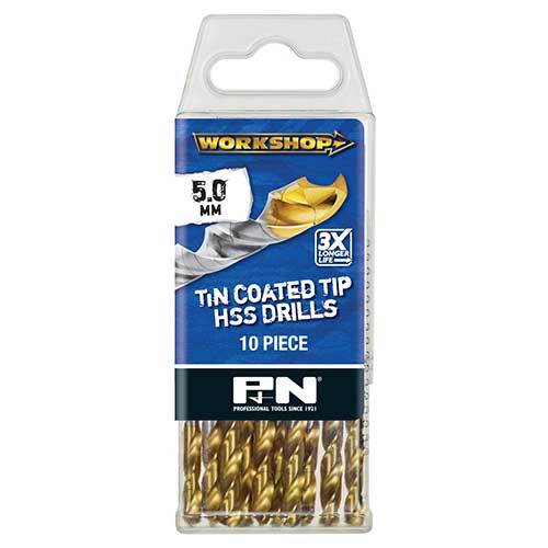 P&N 166311969 5mm Workshop Jobber Drill Bit HSS Co TiN Metric 10 Pack