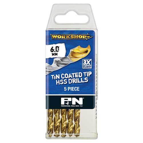 P&N 166312362 6mm Workshop Jobber Drill Bit HSS Co TiN Metric 5 Pack