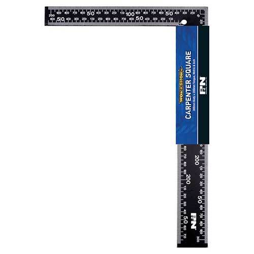 P&N 267901250 Workshop Carpernter Rule Square 300 x 200mm Black Steel - AIMS Industrial Supplies