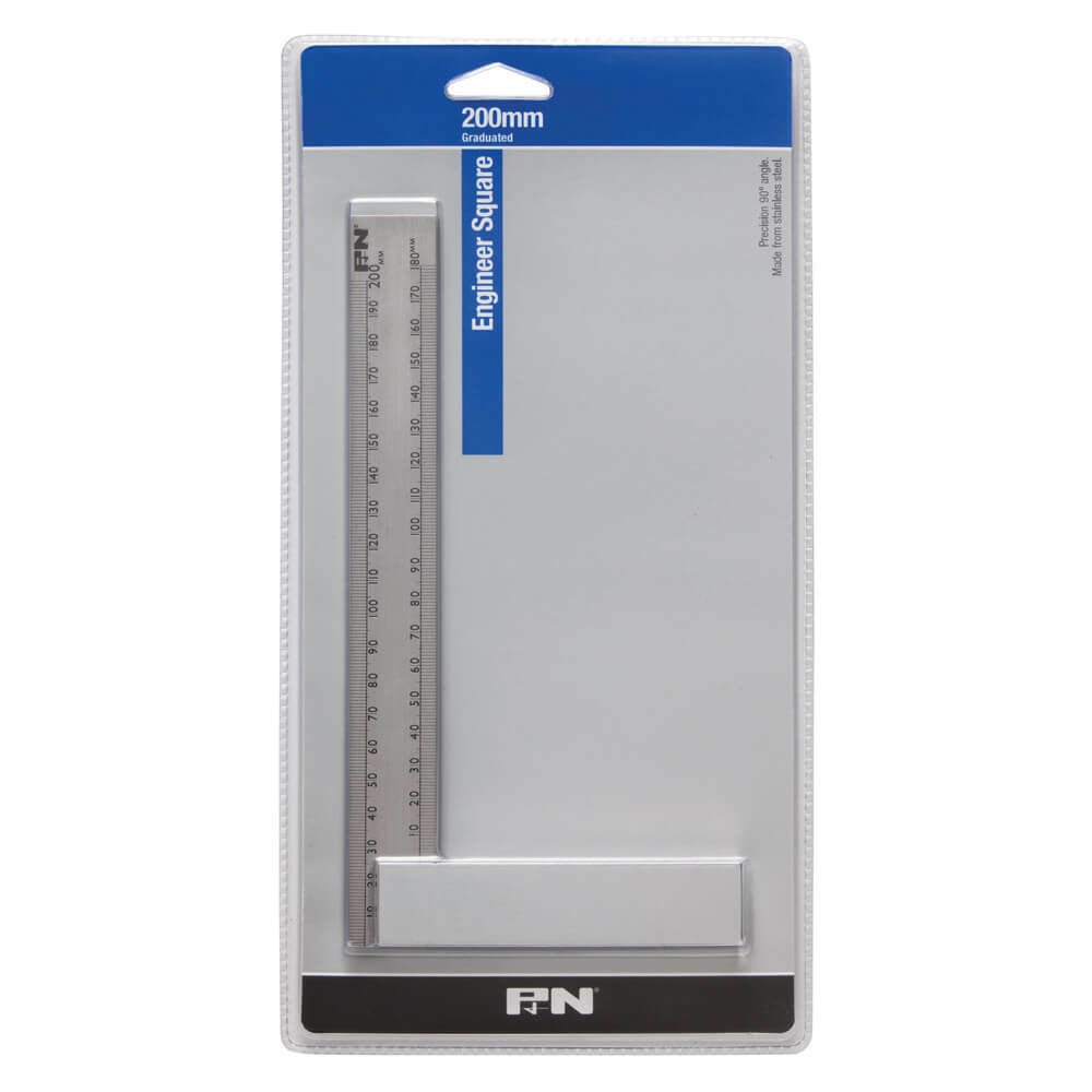 P&N 267SG1008 Workshop Engineers Square Precision Graduated 200 mm Stainless Steel - AIMS Industrial Supplies