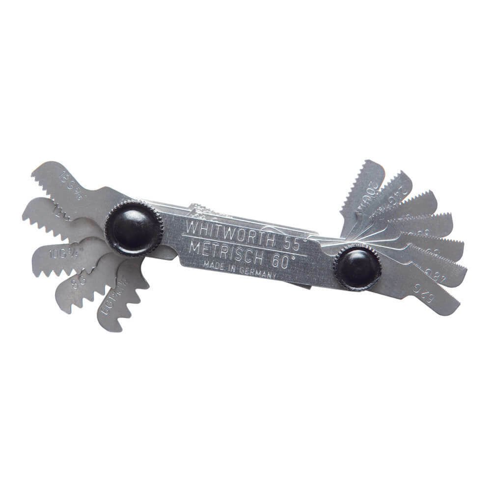 P&N 268MW0052 Workshop Thread Gauge Metric/Whit 0.25 - 6.0mm & 4-62 TPI 52 Blades Bright - AIMS Industrial Supplies