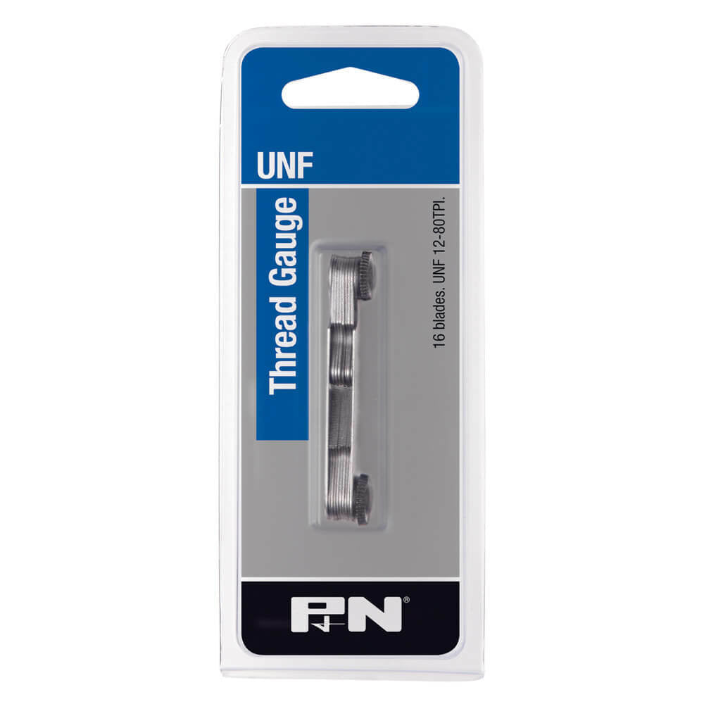 P&N 268UNF016 Workshop Thread Gauge UNF 12-80 TPI 16 Blades Bright1