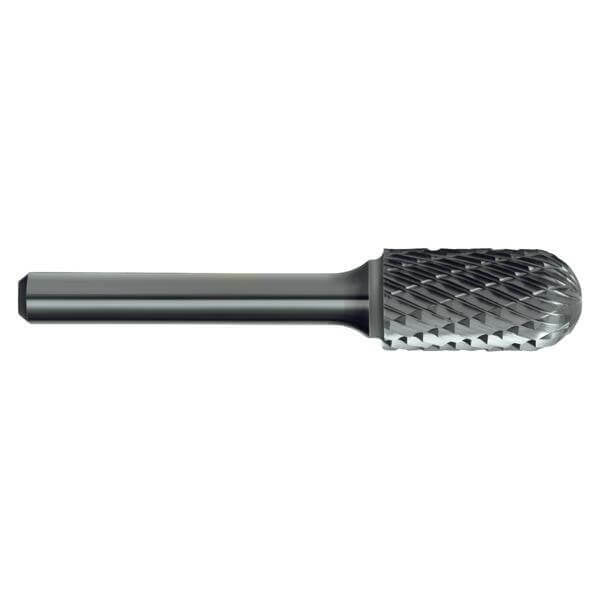 P&N Carbide Burr Cylindrical Radius End Double Cut VHM Brigh - AIMS Industrial Supplies