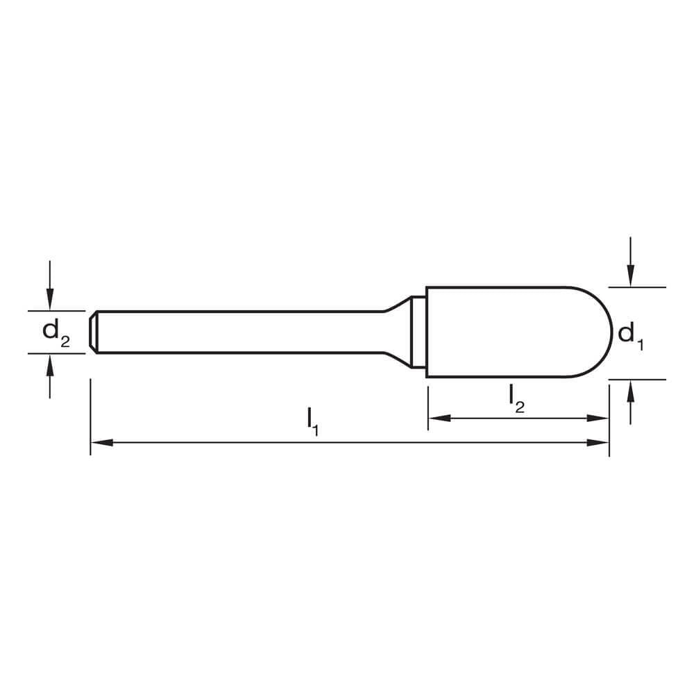 P&N Carbide Burr Cylindrical Radius End Double Cut VHM Brigh - AIMS Industrial Supplies