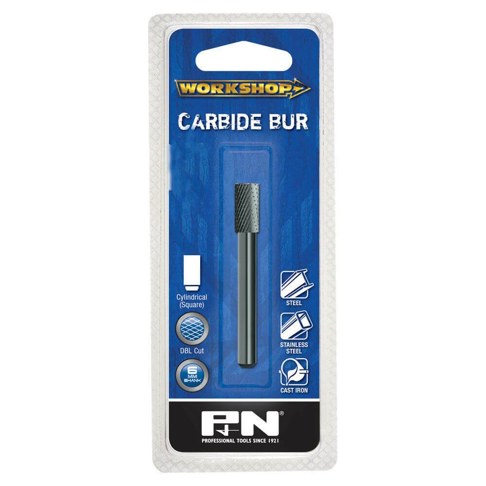 P&N Carbide Burr Cylindrical Radius End Double Cut VHM Brigh - AIMS Industrial Supplies