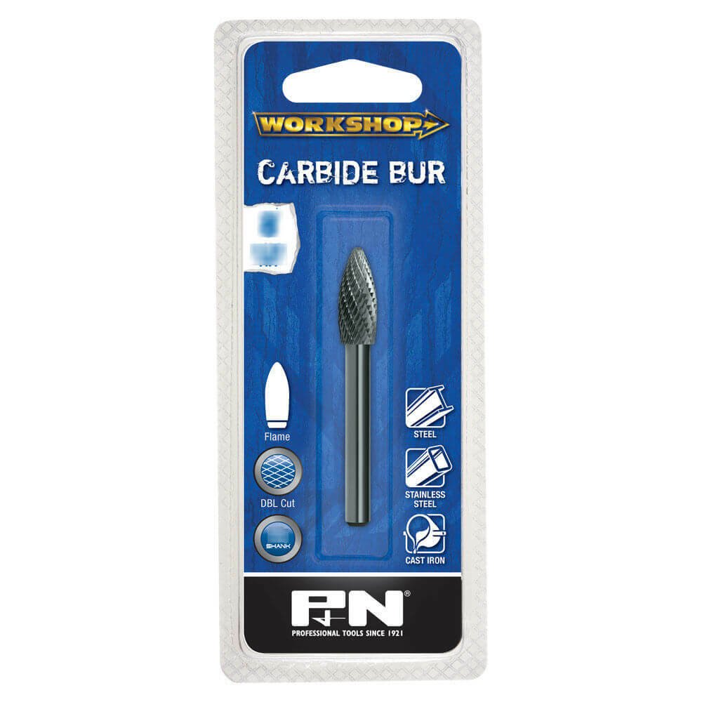P&N Carbide Burr Flame Shape Double Cut - AIMS Industrial Supplies