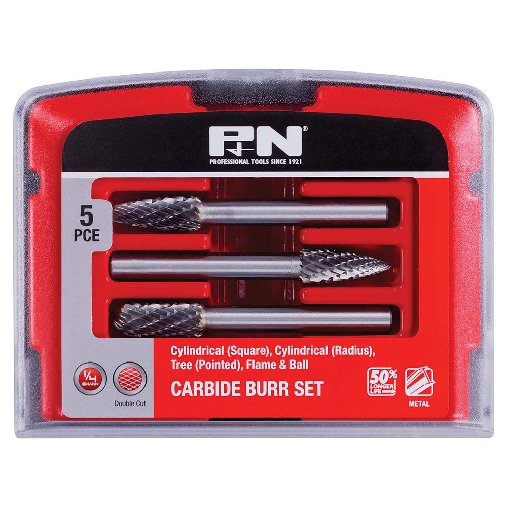 P&N Carbide Burr Set, 5 Pieces - 166044680 - AIMS Industrial Supplies