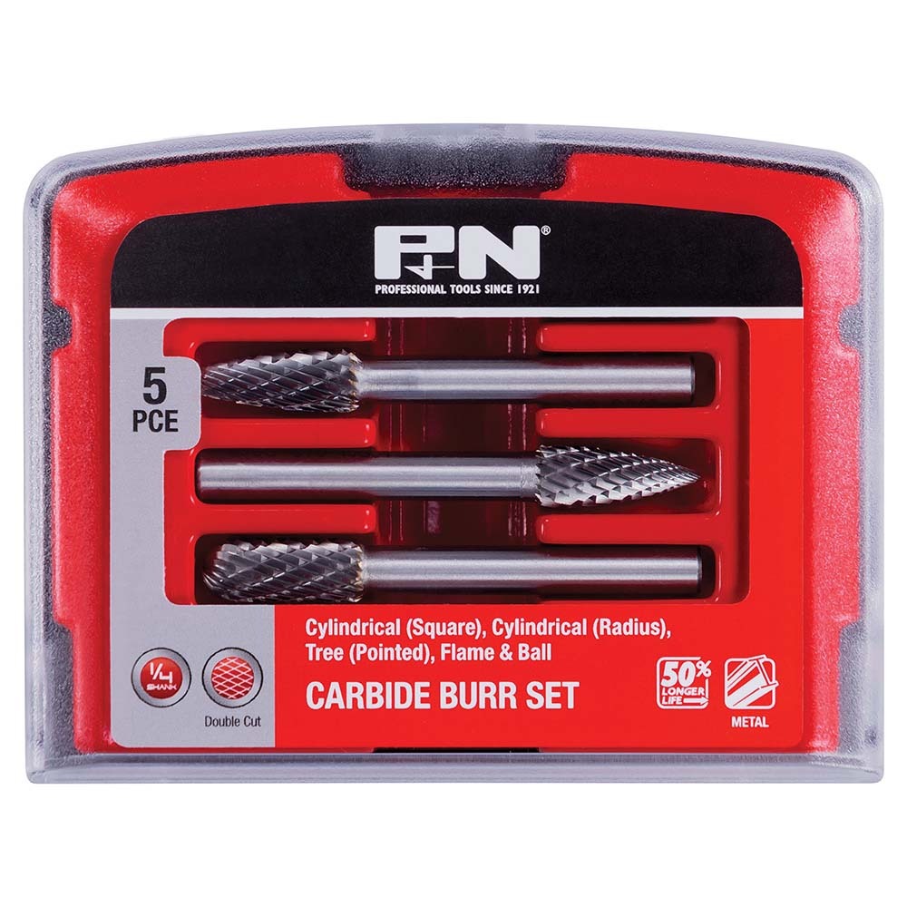 P&N Carbide Burr Set, 5 Pieces - 1660446801