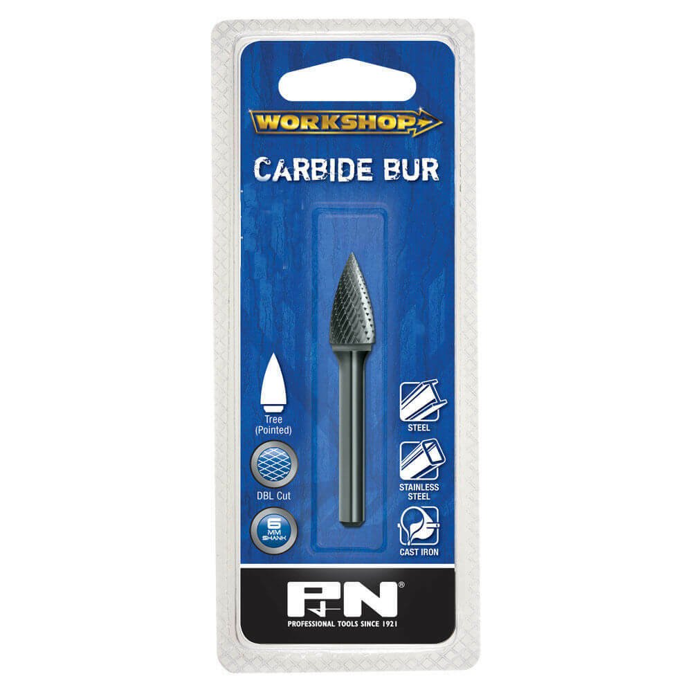 P&N Carbide Burr Tree Shape Pointed End Double Cut - AIMS Industrial Supplies