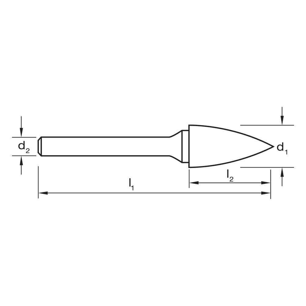 P&N Carbide Burr Tree Shape Pointed End Double Cut 4