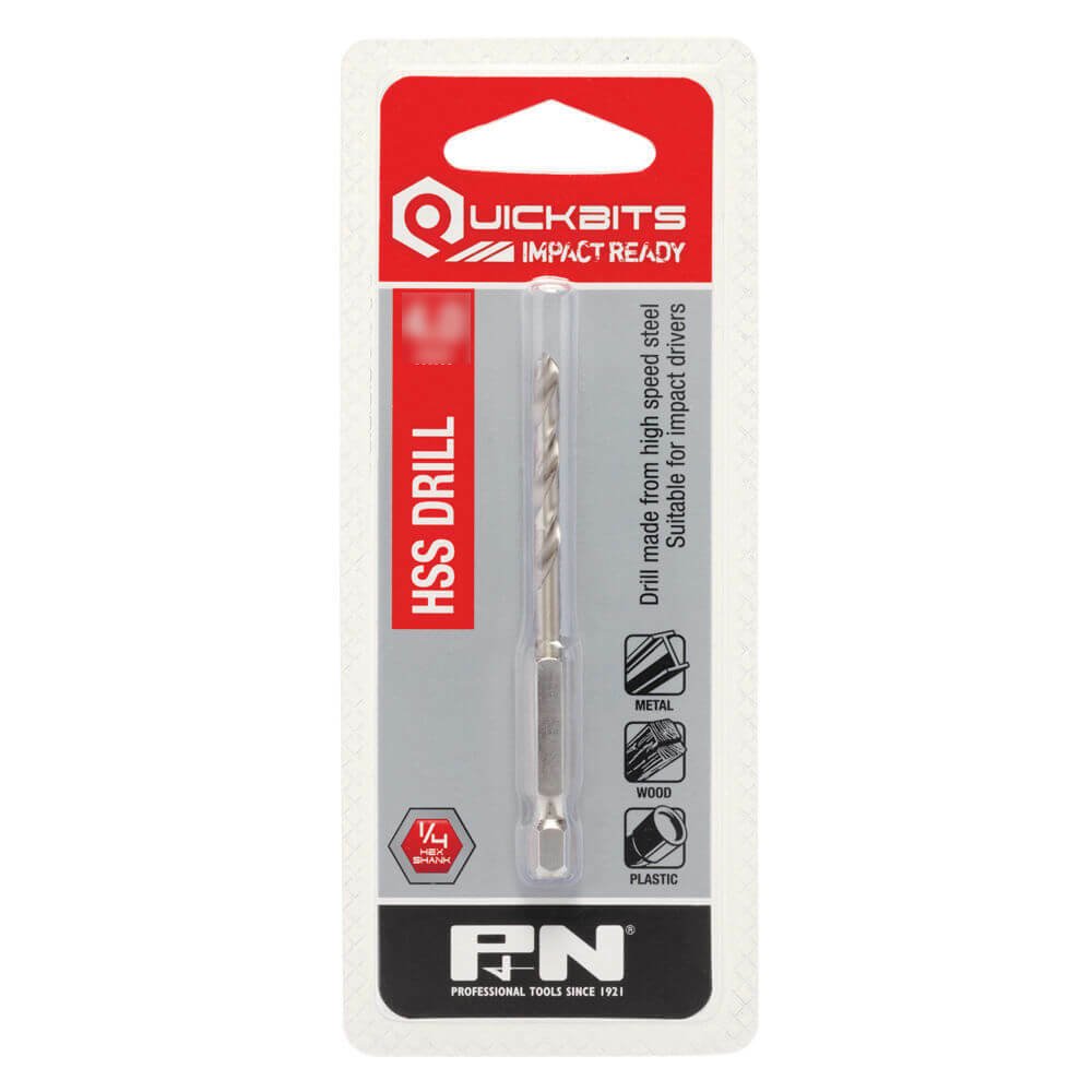 P&N Jobber Impact Drill Quickbit - 1/4" Shank - HSS - AIMS Industrial Supplies