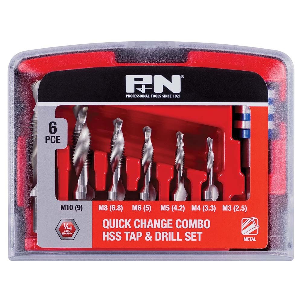 P&N Quick Change Combo HSS Tap & Drill Set, 6 Pieces - 166044676 - AIMS Industrial Supplies