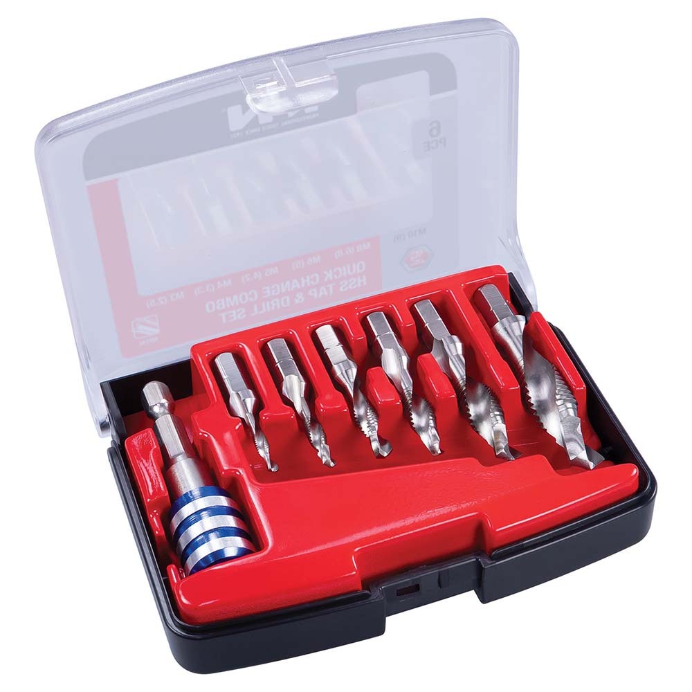 P&N Quick Change Combo HSS Tap & Drill Set, 6 Pieces - 1660446762