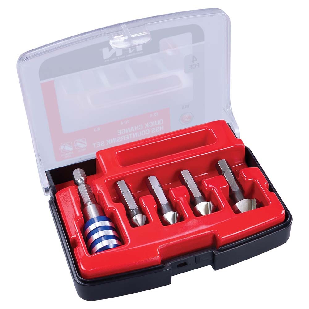 P&N Quick Change HSS Countersink Set, 4 Pieces - 1660446772
