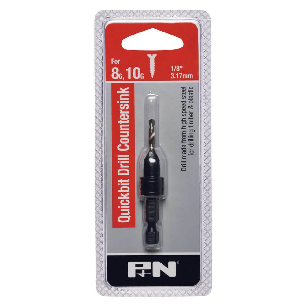 P&N Quickbit Pilot Drill Bit and Countersink - 1/4" Shank - HSS - AIMS Industrial Supplies