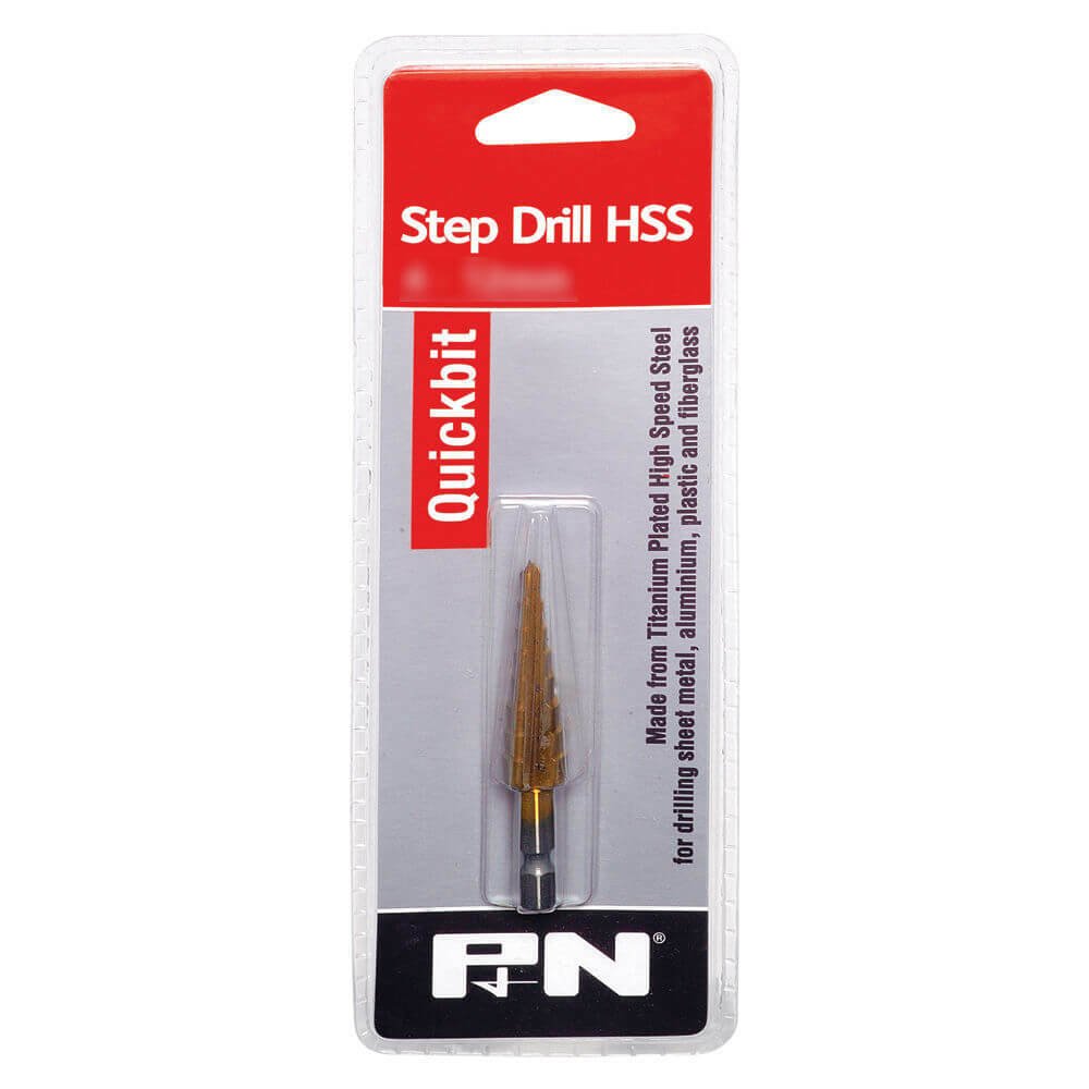 P&N QuickBit Step Drill Bit - Imperial - High Speed Steel Tinite - AIMS Industrial Supplies