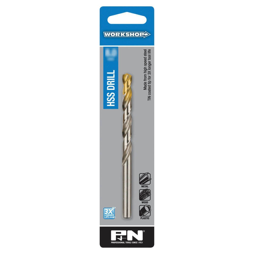 P&N Workshop Jobber Drill Bit - DIN338 - HSS TiN Titanium Tip - AIMS Industrial Supplies