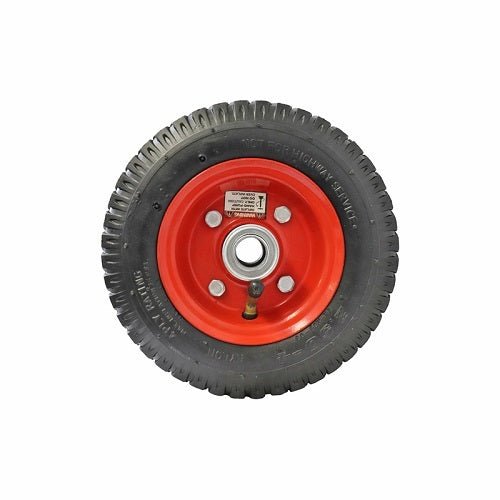 Pneumatic Wheel - Red Steel Centre, Ball Bearing - AIMS Industrial Supplies