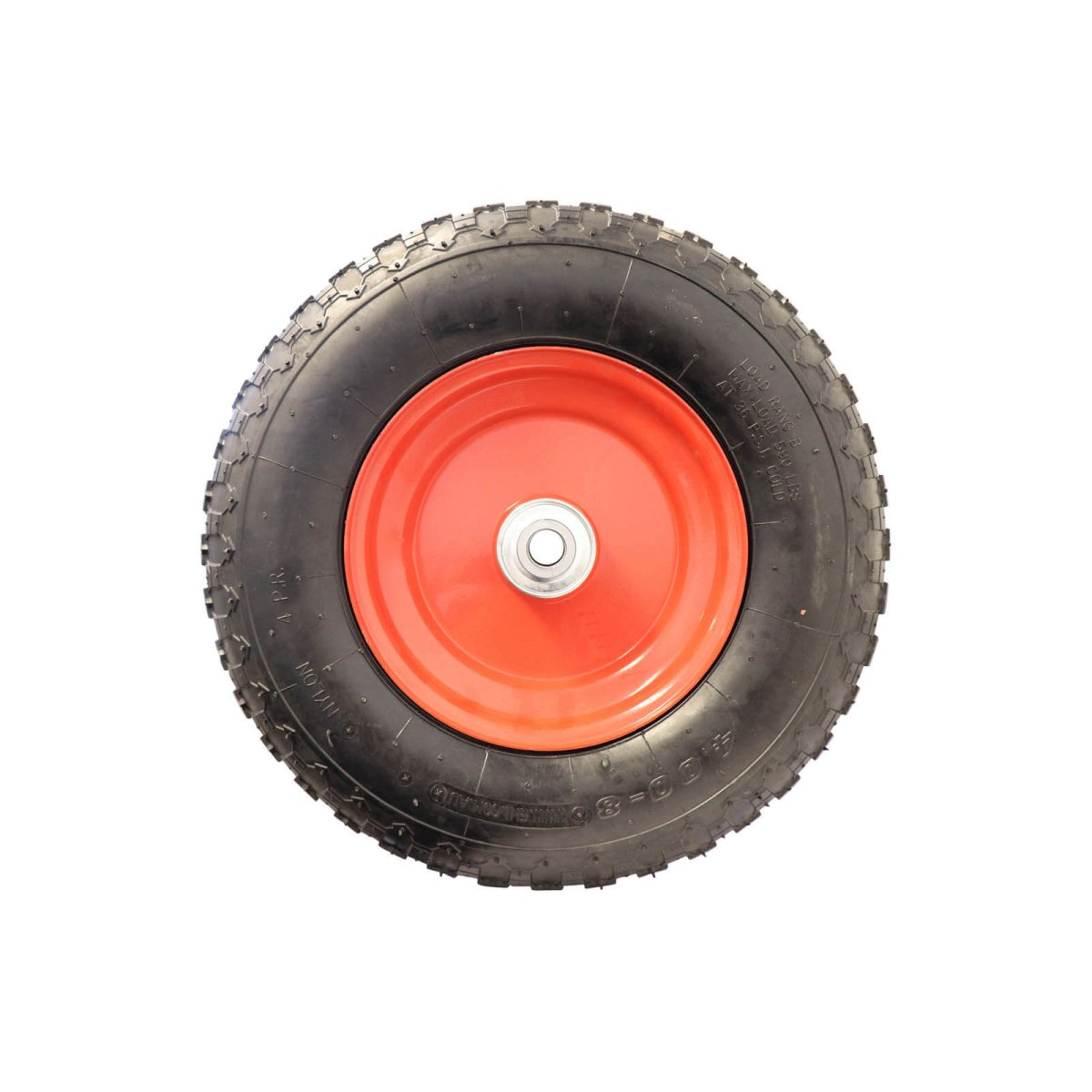 Pneumatic Wheel - Red Steel Centre, Ball Bearing - AIMS Industrial Supplies