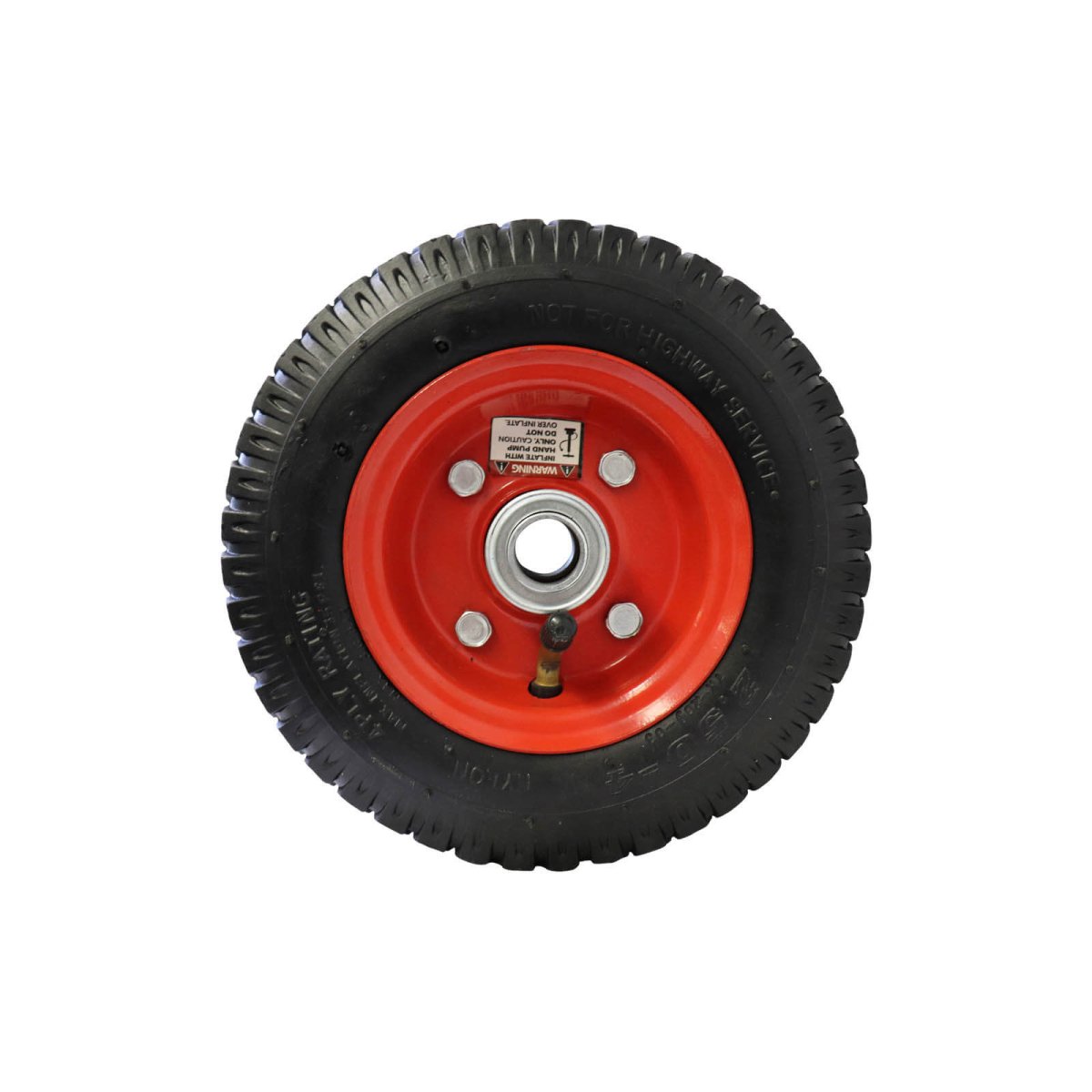 Pneumatic Wheel - Red Steel Centre, Ball Bearing - AIMS Industrial Supplies