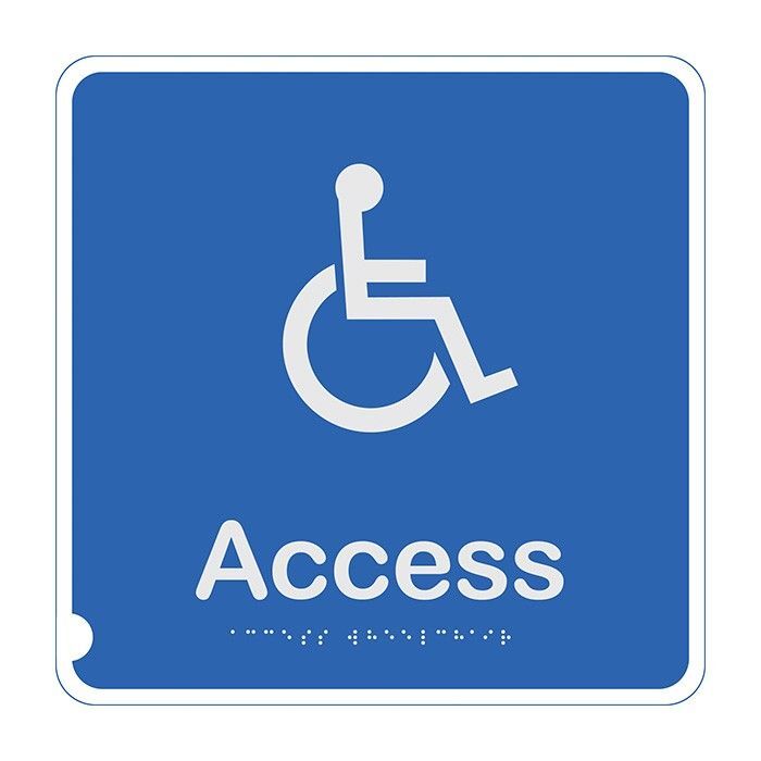 Premium Braille Sign - Access 190 x 190mm Anodised Aluminium