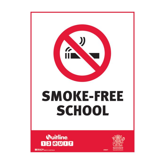 QLD State Sign - Smoke - Free School - AIMS Industrial Supplies