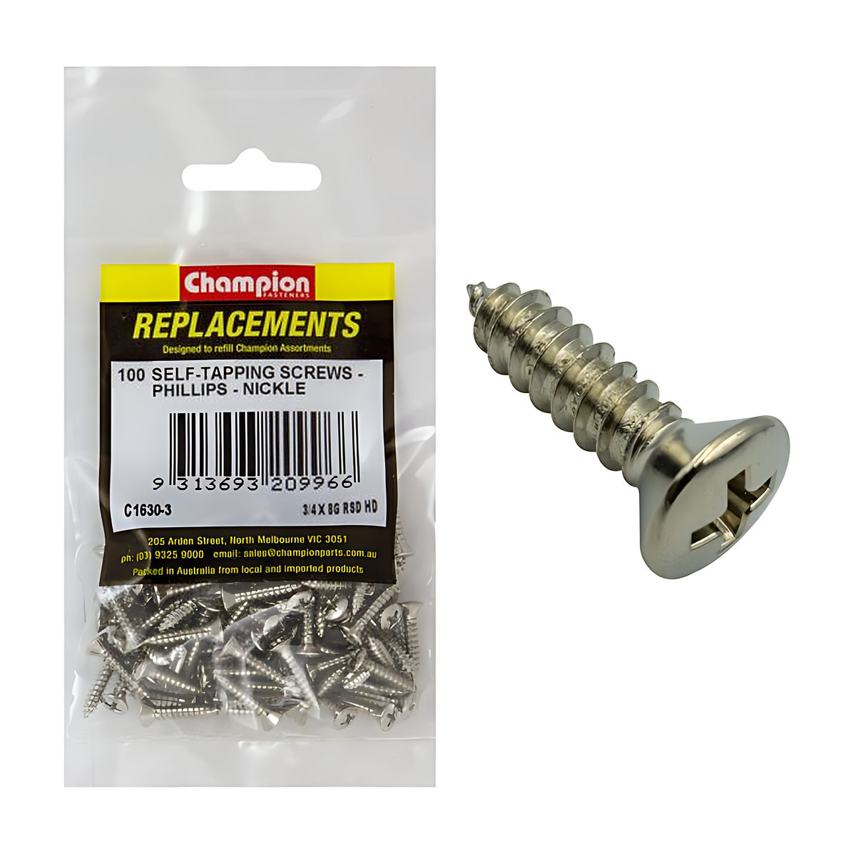 Raised Head Phillips Self Tapping Screw Refill