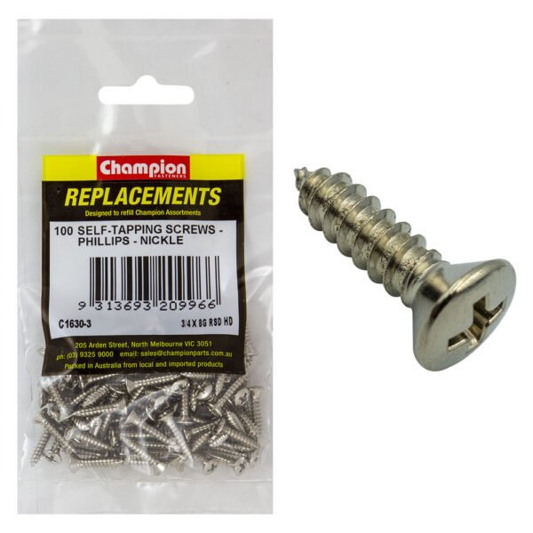 Raised Head Phillips Self Tapping Screw Refill - AIMS Industrial Supplies