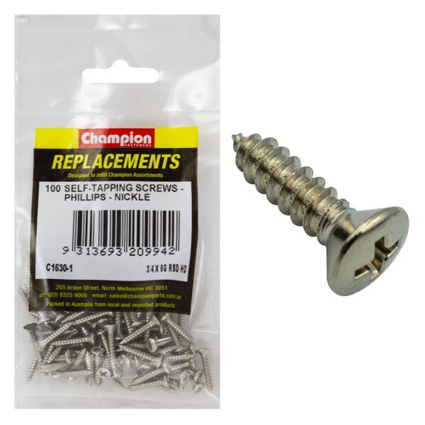 Raised Head Phillips Self Tapping Screw Refill - AIMS Industrial Supplies
