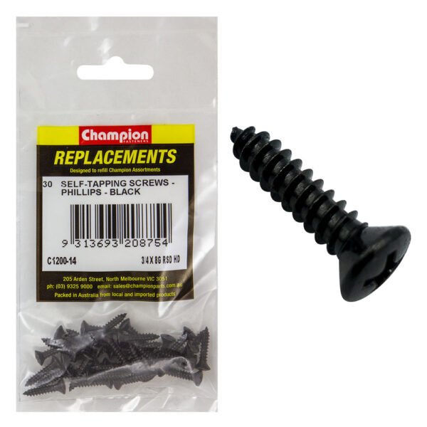 Raised Head Self Tapping Screw Assortment Refill (CA1200)- Champion - AIMS Industrial Supplies