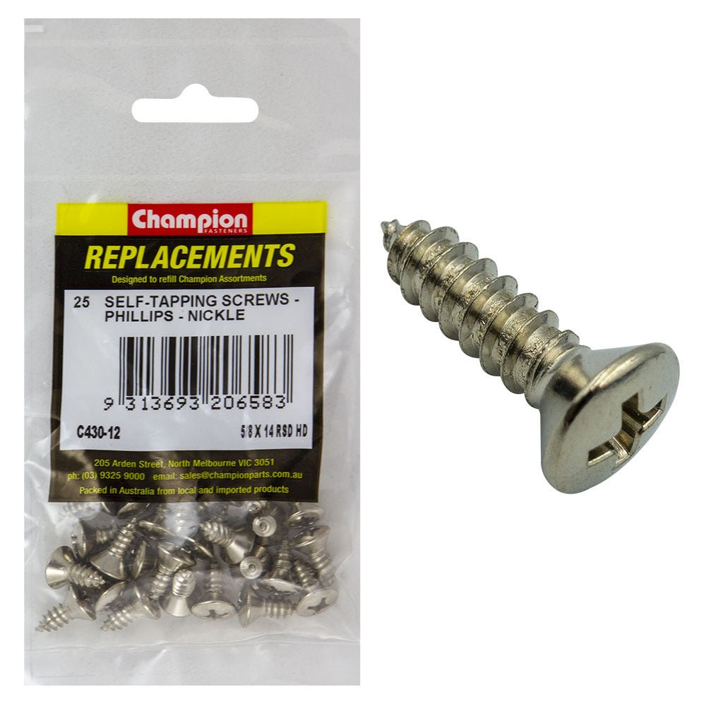 Raised Head Self Tapping Screw Assortment Refill (CA430) - Champion - AIMS Industrial Supplies