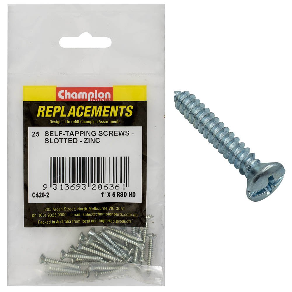 Raised Head Slotted Self Tapping Screw Assortment Refill -C420 - AIMS Industrial Supplies