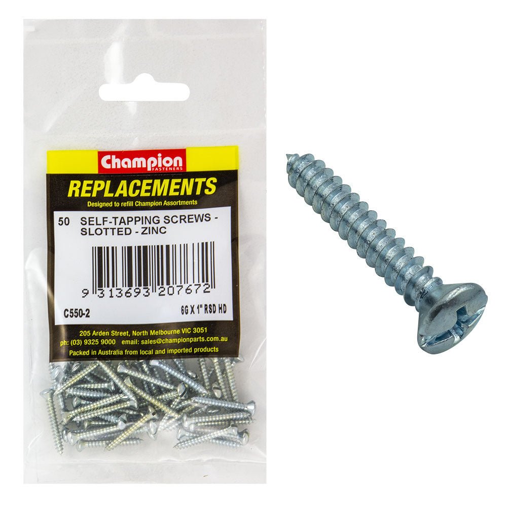 Raised Head Slotted Self Tapping Screw Assortment Refill - C550 - AIMS Industrial Supplies