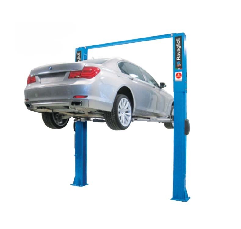 Ravaglioli 4.5T Electro - Hydraulic 2 - Post Clear Floor Hoist With Long Arms - AIMS Industrial Supplies